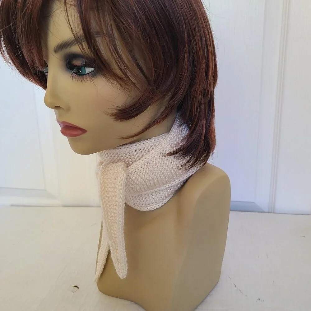 Sophie Scarf Knit Handmade Neck Warmer Creme Wool Acrylic Blend
